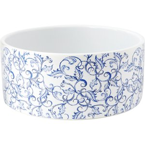 Frisco Blue Garden Non-skid Ceramic Dog Bowl, 7 Cup