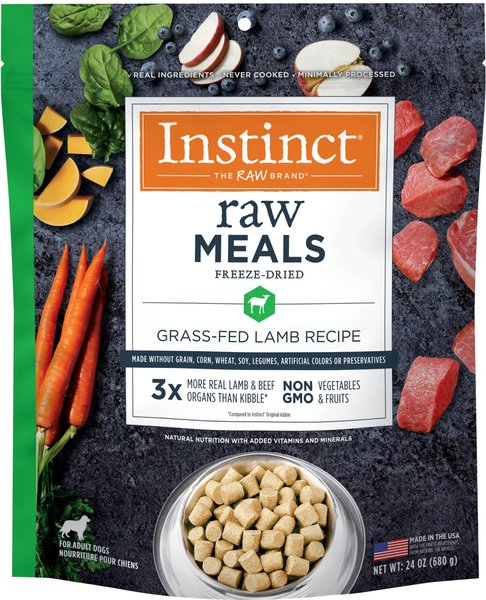 INSTINCT Raw Meals Grass Fed Lamb Recipe Grain Free Adult Freeze Dried Dog Food 24 oz bag Chewy