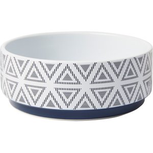 Frisco Geometric Triangles Non-skid Ceramic Dog & Cat Bowl, Medium: 4 cup