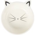Frisco Cat Face Non-skid Ceramic Dog Bowl, White, 1 Cup