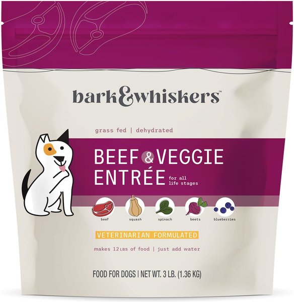 Bark & Whiskers Healthy Pet Essentials Grass Fed Beef Entrée Grain-Free Dehydrated Raw Dog Food, 3-lb bag slide 1 of 6