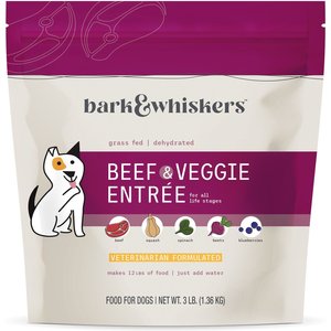 Bark & Whiskers Healthy Pet Essentials Grass Fed Beef Entrée Grain-Free Dehydrated Raw Dog Food, 3-lb bag