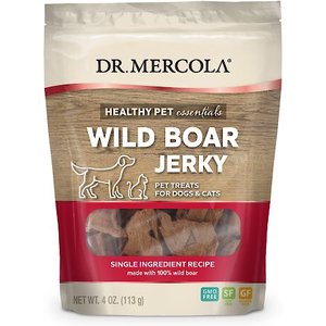 Dr. Mercola Wild Boar Jerky Dog & Cat Treats, 4-oz bag