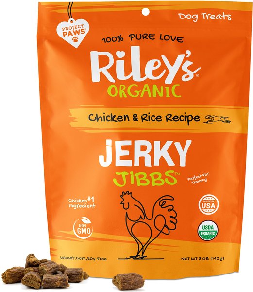 Riley's Organic Jerky Jibbs Chicken & Rice Recipe Dog Treats, 5-oz pouch slide 1 of 6