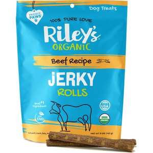 Riley's Jerky Rolls Beef Recipe Dog Treats, 5-oz pouch