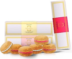 Bonne et Filou Luxury French Macarons Strawberry, Rose & Vanilla Variety Pack Dog Treats, 18 count