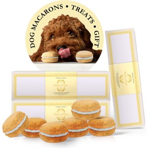 Bonne et Filou Luxury French Macarons Vanilla Flavor Dog Treats, 18 count