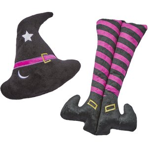 Frisco Halloween Witch Hat & Legs Plush Cat Toy with Catnip, 2 count