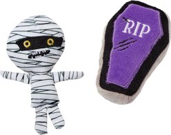 Frisco Halloween Mummy & Coffin Plush Cat Toy with Catnip, 2 count