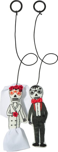Frisco Halloween Sugar Skull Bride & Groom Bouncy Cat Toy with Catnip, 2 count slide 1 of 4