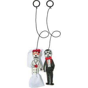 Frisco Halloween Sugar Skull Bride & Groom Bouncy Cat Toy with Catnip, 2 count