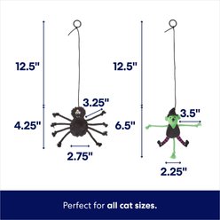 Frisco Halloween Witch & Spider Bouncy Cat Toy with Catnip, 2 count slide 2 of 4