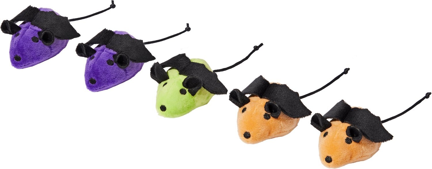 Frisco Halloween Bat Mice Plush Cat Toy with Catnip
