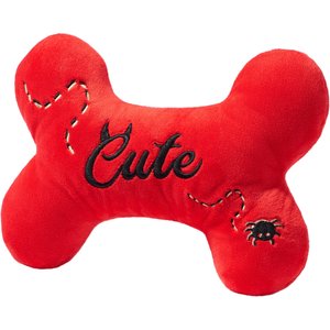 Frisco Halloween Wicked Cute Bone Reversible Plush Squeaky Dog Toy, Medium