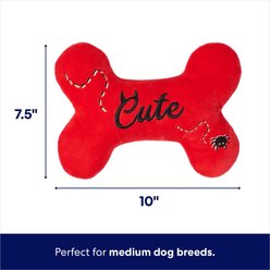Frisco Halloween Wicked Cute Bone Reversible Plush Squeaky Dog Toy, Medium slide 2 of 6