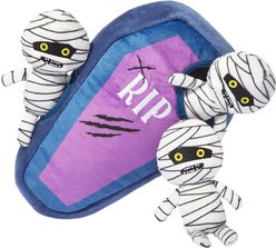 Frisco Halloween Mummy & Coffin Hide & Seek Puzzle Plush Squeaky Dog Toy, Medium