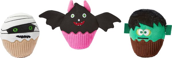 Frisco Halloween Cupcakes Plush Squeaky Dog Toy, 3 count slide 1 of 4