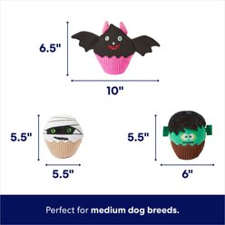 Frisco Halloween Cupcakes Plush Squeaky Dog Toy, Medium, 3 count slide 2 of 5