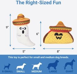 Frisco Halloween Fiesta Ghost & Taco Plush Squeaky Dog Toy, 2 count slide 2 of 3