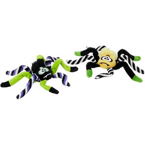 Frisco Halloween Spider Plush Squeaky Dog Toy, Small/Medium, 2 count