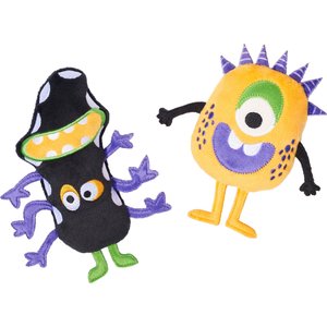 Frisco Halloween Friendly Monsters Plush Squeaky Dog Toy, 2 count