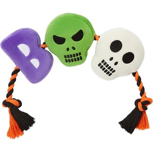 Frisco Halloween Boo! Plush with Rope Squeaky Dog Toy