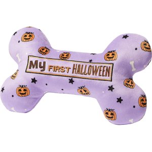 Frisco Halloween My First Halloween Bone Reversible Plush Squeaky Dog Toy, Medium