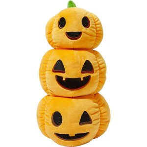 Frisco Halloween Jack-o-Lantern Tower Bottle Cruncher Plush Squeaky Dog Toy, Medium/Large
