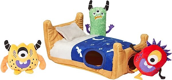 Frisco Halloween Monsters Under the Bed Hide & Seek Puzzle Plush Squeaky Dog Toy slide 1 of 5