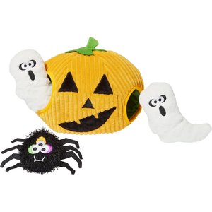 Frisco Halloween Jack-o-Lantern Hide & Seek Puzzle Plush Squeaky Dog Toy