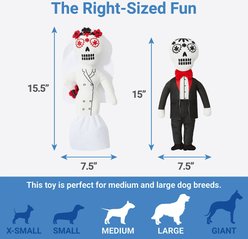 Frisco Halloween Sugar Skull Bride & Groom Plush Squeaky Dog Toy, 2 count slide 2 of 3