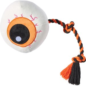 Frisco Halloween Spooky Eyeball Plush with Rope Squeaky Dog Toy