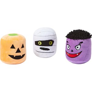 Frisco Halloween Haunted Friends Plush Squeaky Dog Toy, 3 count, Small