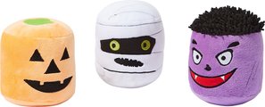 Frisco Halloween Haunted Friends Plush Squeaky Dog Toy, 3 count