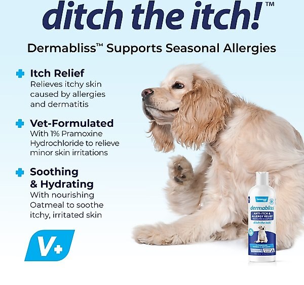 VETNIQUE LABS Dermabliss Medicated Allergy Itch Relief Hydrocortisone Anti Itch Cat Dog Shampoo 16 fl oz bottle Chewy