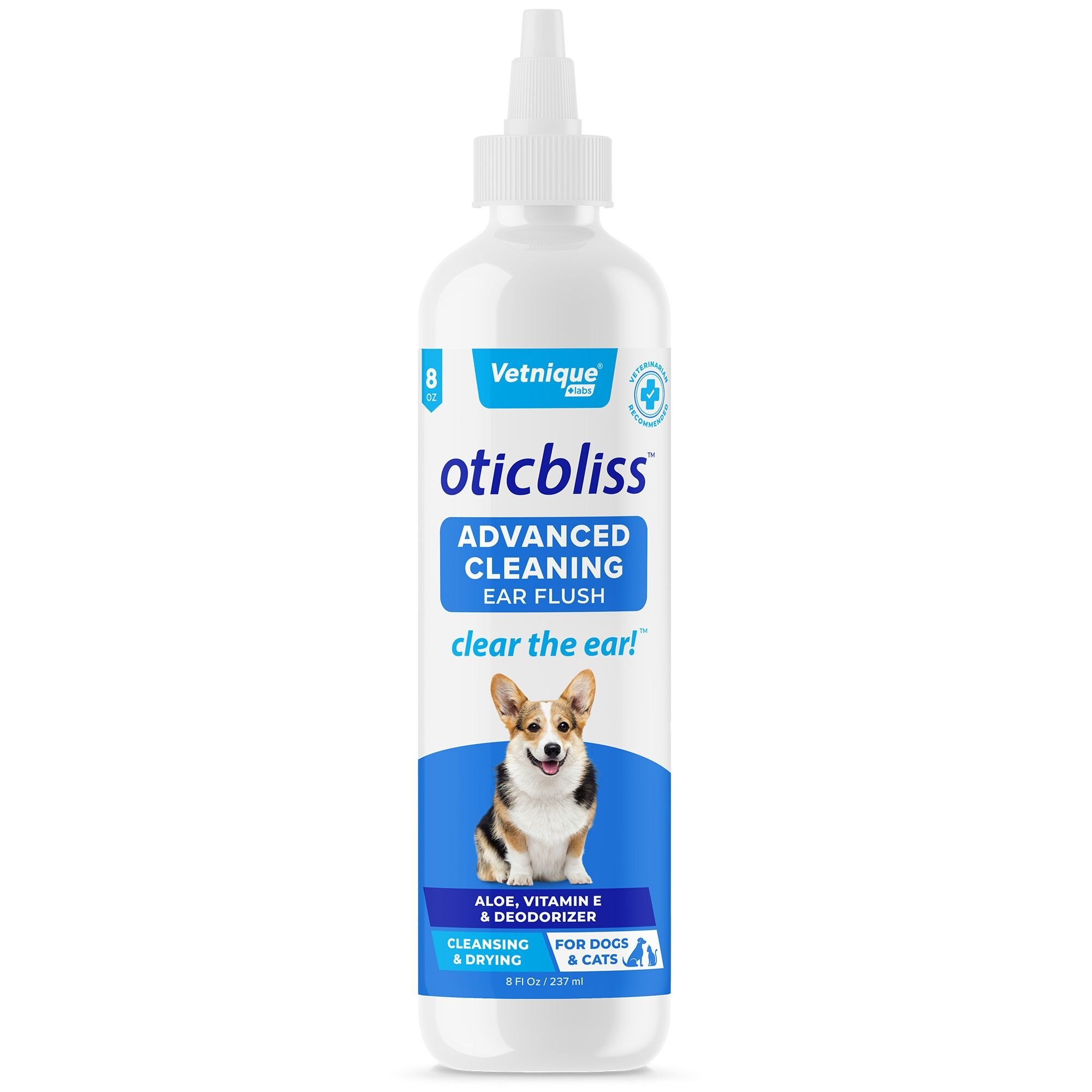 VETNIQUE LABS Oticbliss Ear Flush Advanced Cleaning Dog & Cat Medicated