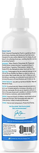 Vetnique Labs Oticbliss Ear Flush Advanced Cleaning Dog & Cat Medicated Ear Cleaner & Wash Rinse Cleanser, 8-oz bottle