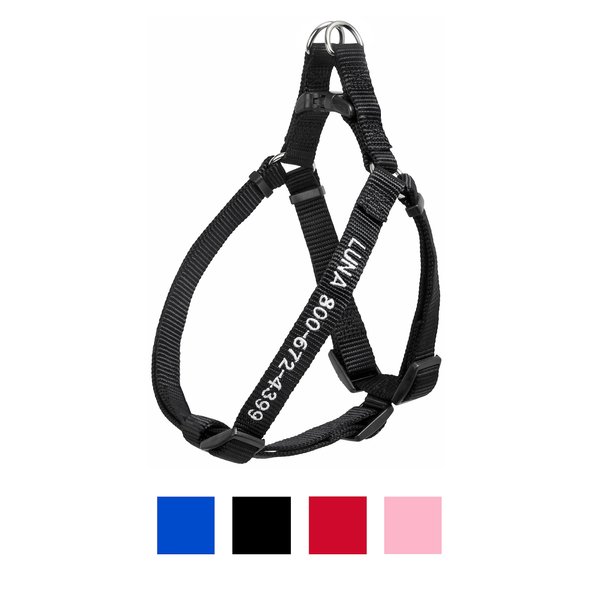 Frisco Nylon Step In Personalized Back Clip Dog Harness, Medium, Black slide 1 of 6