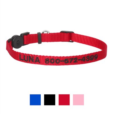 Frisco Nylon Personalized Breakaway Cat Collar with Bell, 8 to 12-in neck, 3/8-in wide, slide 1 of 1
