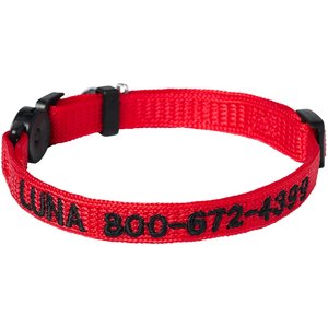 GOTAGS Nylon Personalized Breakaway Cat Collar with Bell, Red, 8 to 12 ...