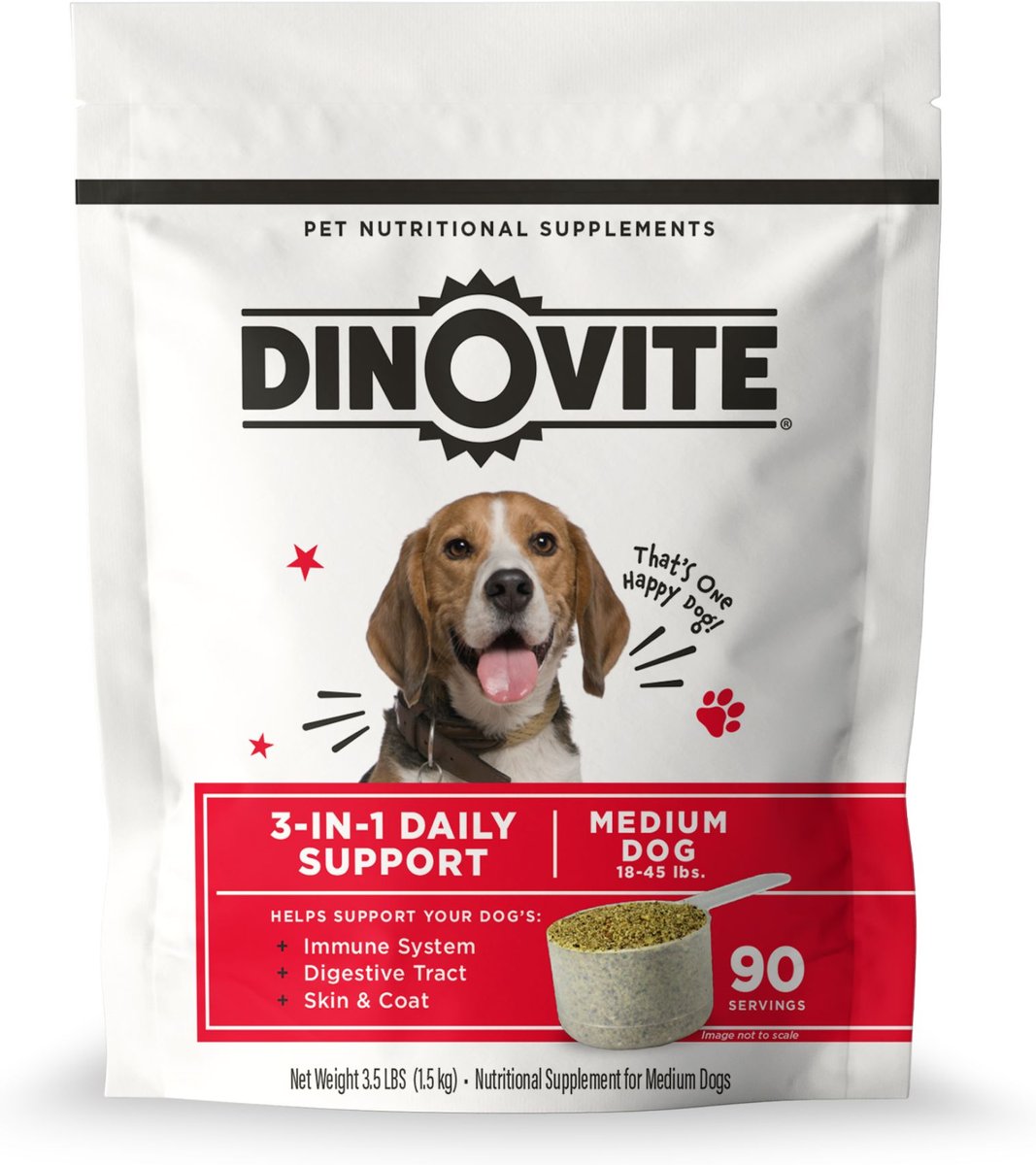 Box of dinovite dog food supplement