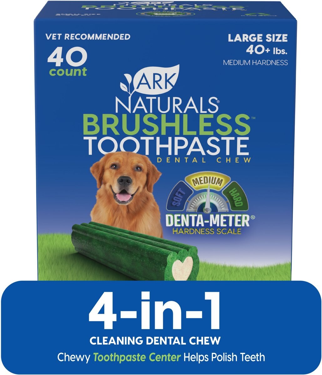 ARK NATURALS Brushless Toothpaste Large Dental Dog Treats, 54oz box