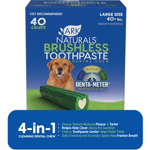 Ark Naturals Brushless Toothpaste Large Gluten-Free Dental Dog Treats, 54-oz box, 40 count