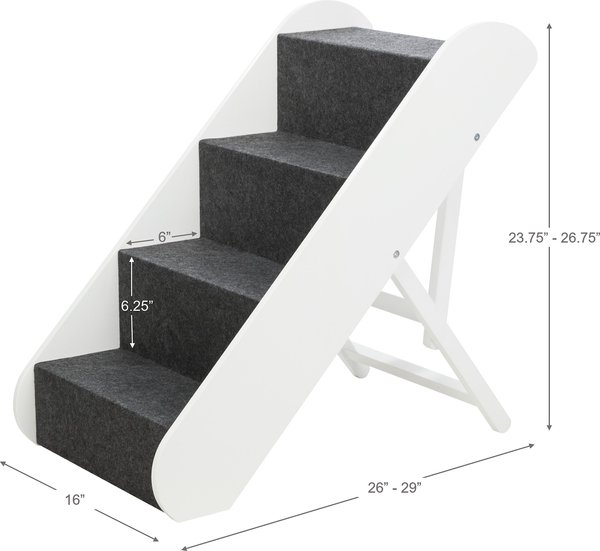 TRIXIE Adjustable Cat & Dog Stairs, White - Chewy.com