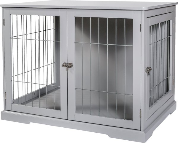 TRIXIE Pet Home Furniture Style Dog Crate, Gray, Medium slide 1 of 8