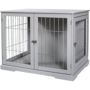 TRIXIE Pet Home Furniture Style Dog Crate, Gray, Medium