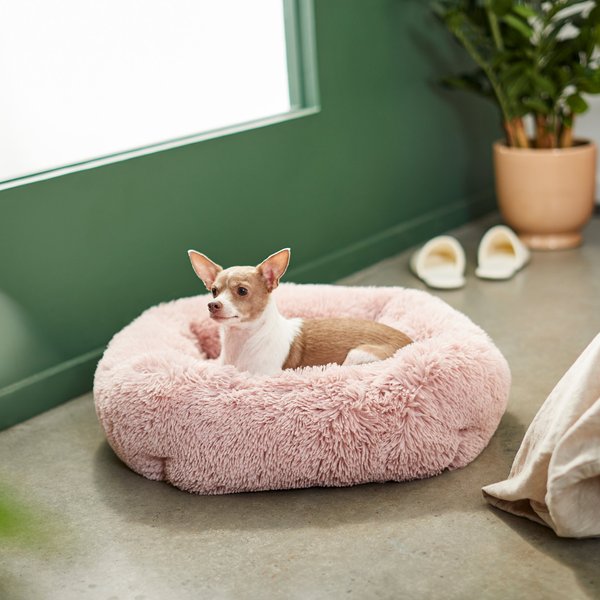 Frisco Eyelash Rectangular Bolster Cat & Dog Bed, Small, Blush Pink slide 1 of 5