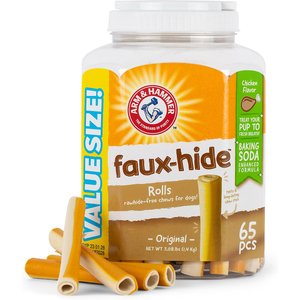 Arm & Hammer Products Faux-Hide Twists Original Chicken Flavor Dog Dental Chews, 65 count