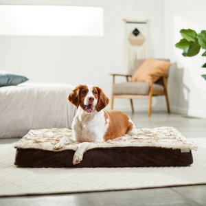Frisco Faux Fur Orthopedic Pillowtop Dog Bed w/Removable Cover, X-Large, Brown