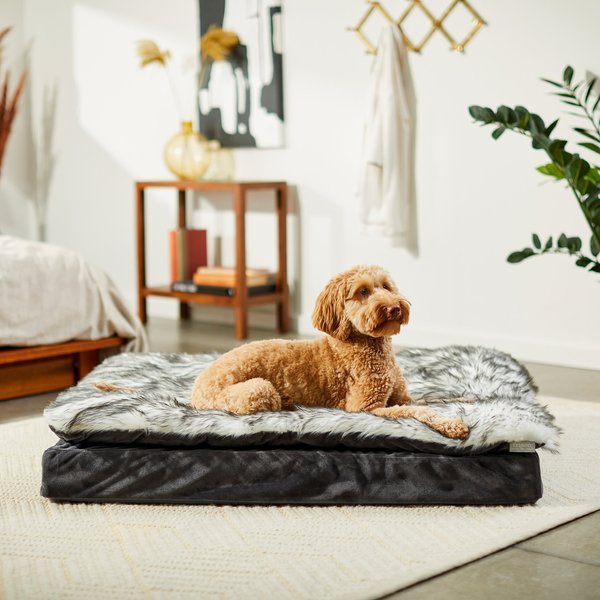 FRISCO Plush Orthopedic Pillowtop Dog Bed w/Removable Cover, Gray, XX